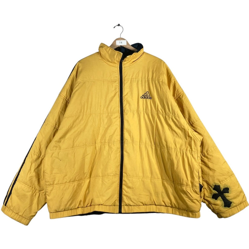 Vintage Adidas Back Logo Full Zip Puffer Track Jacket