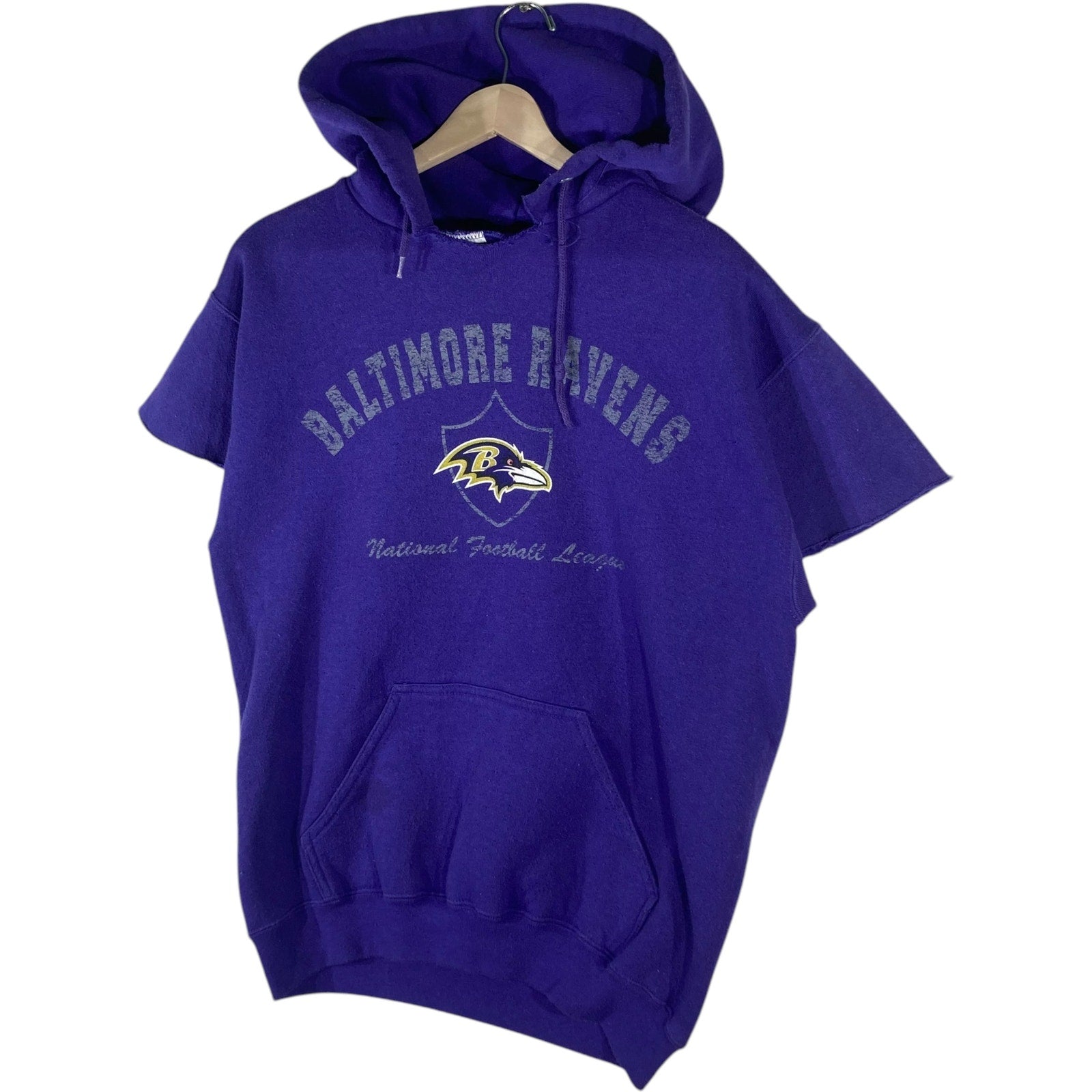 Vintage Baltimore Ravens Logo Athletic Cut-Off Hoodie