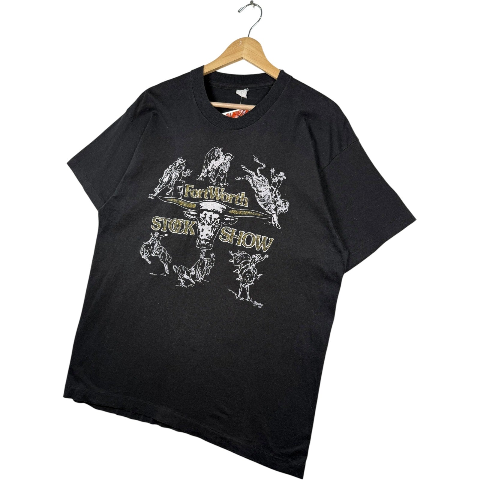 Vintage FortWorth Stock Show Bull Crewneck T-Shirt