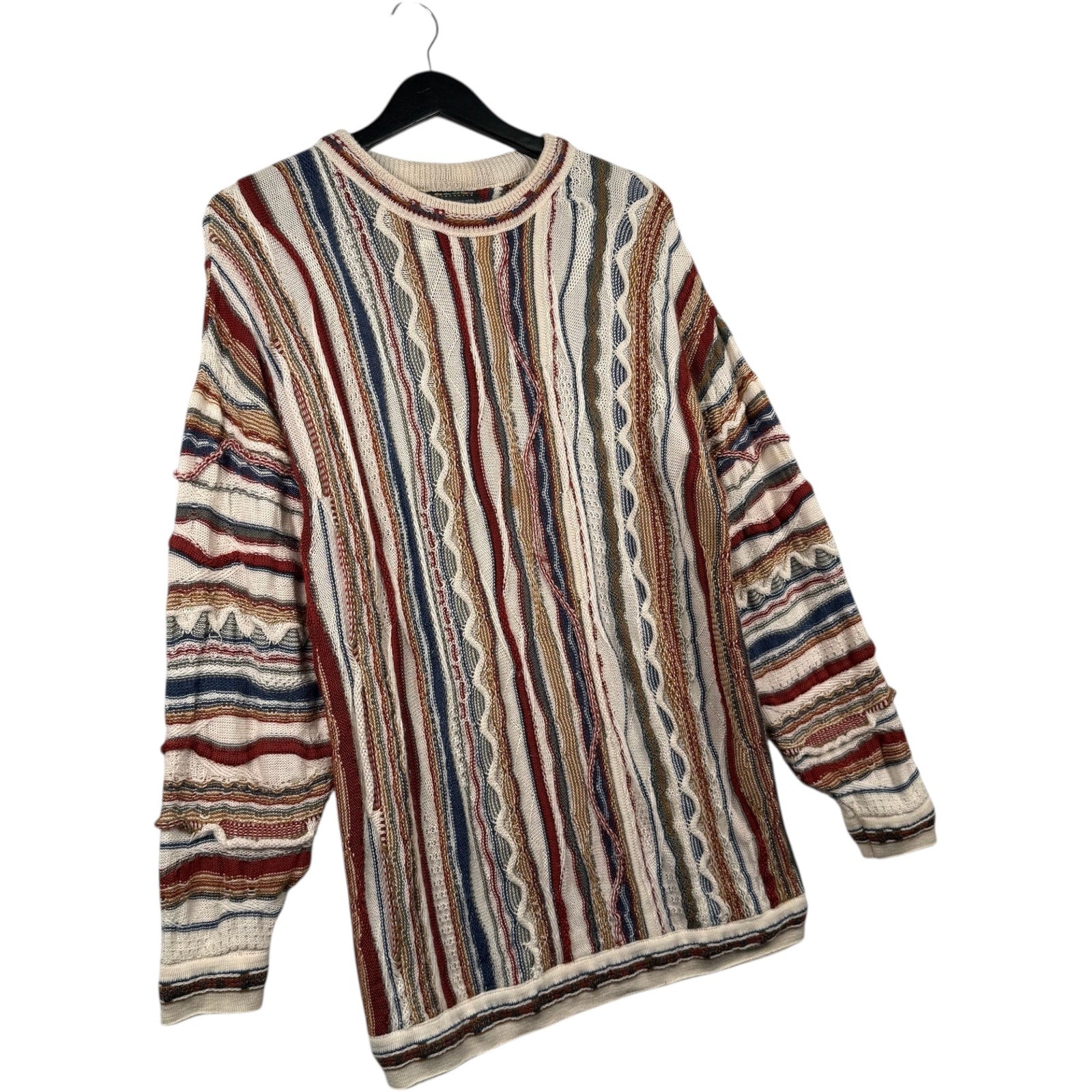 Vintage Coogi 3D Knit Striped Textured Sweater
