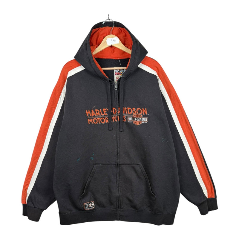 Vintage Harley Davidson Racing Stripe Zip Up Hoodie