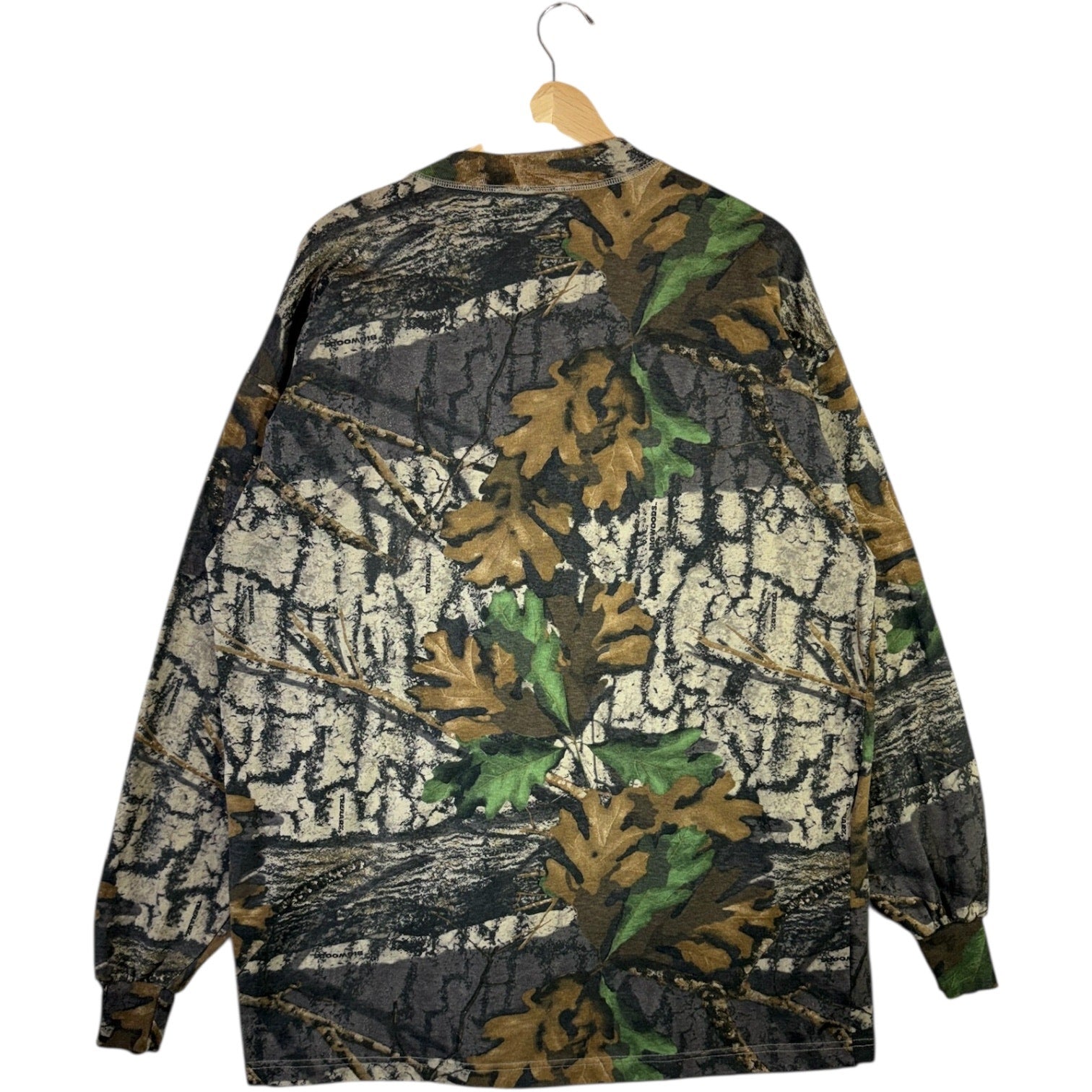 Vintage Camo Hunting Henley Long Sleeve T Shirt