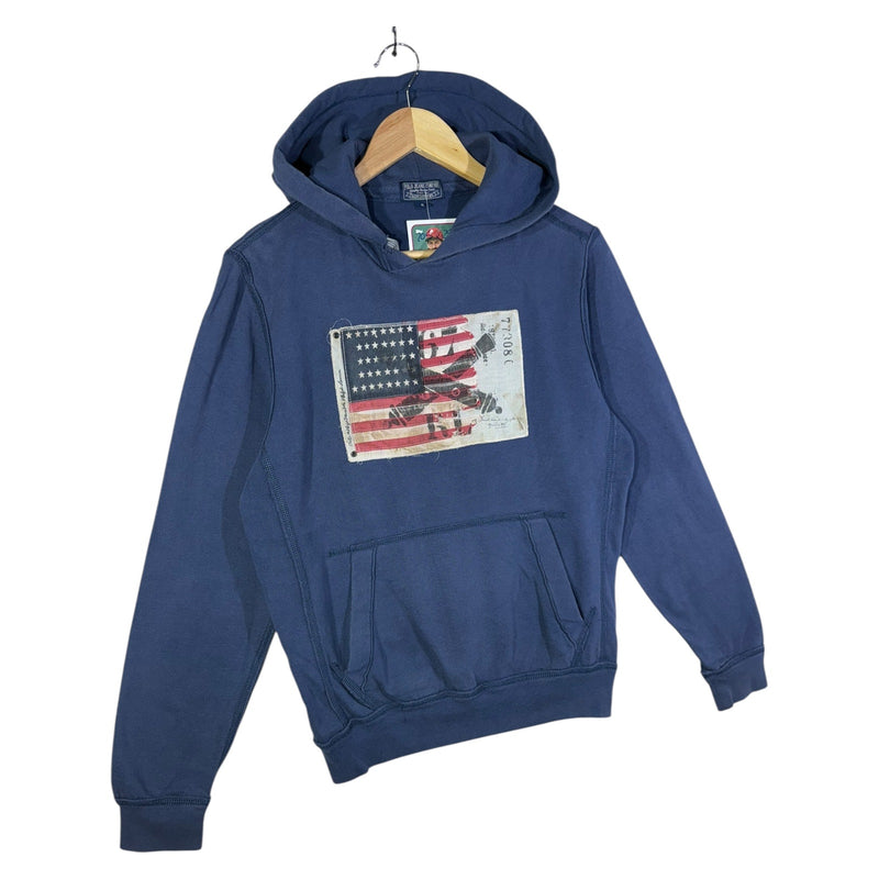 Vintage Polo Jeans Ralph Lauren Distressed Flag Hoodie