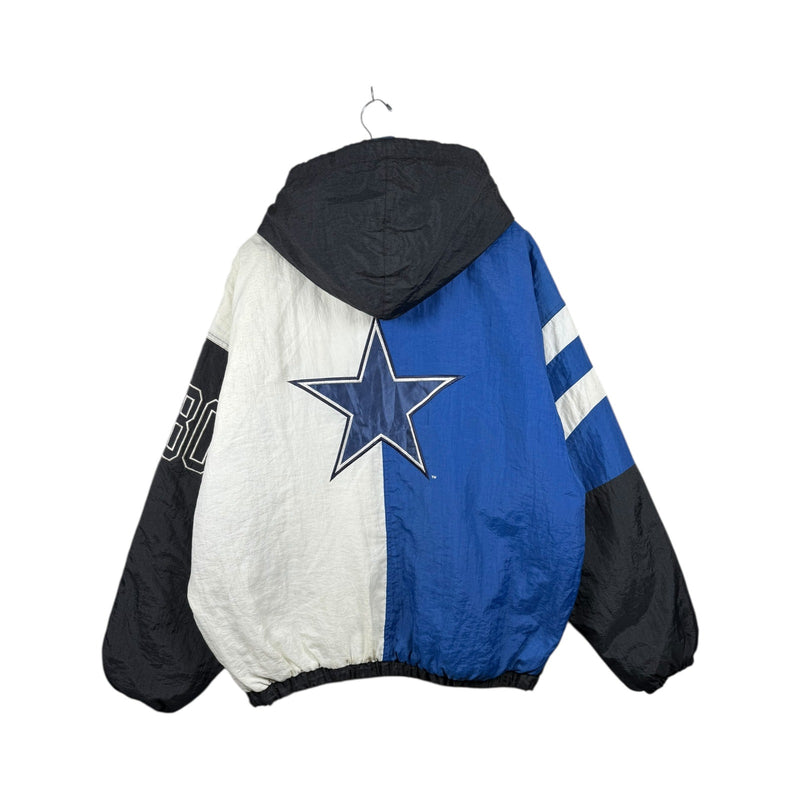Vintage Starter Dallas Cowboys NFL Quarter Zip Hooded Jacket