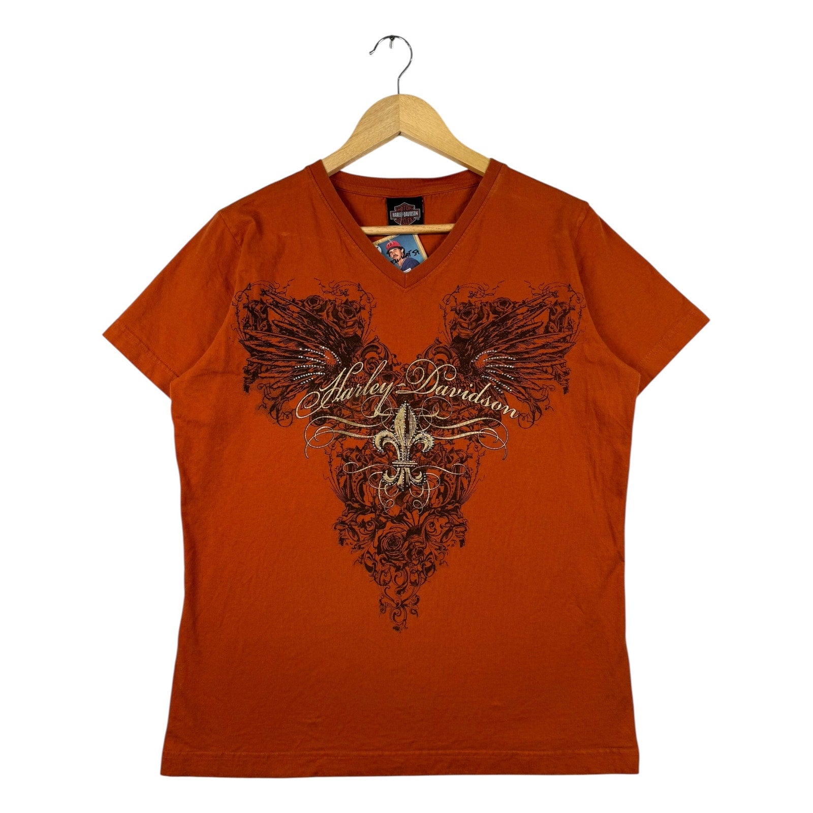 Vintage Harley Davidson Rose Vine Studded Short Sleeve Tee