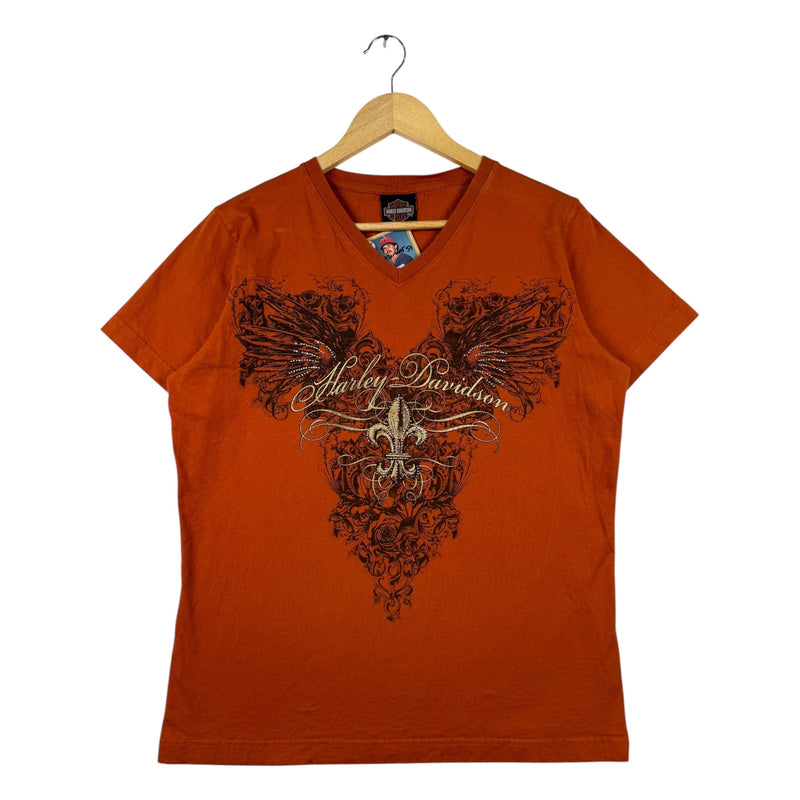 Vintage Harley Davidson Rose Vine Studded Short Sleeve Tee