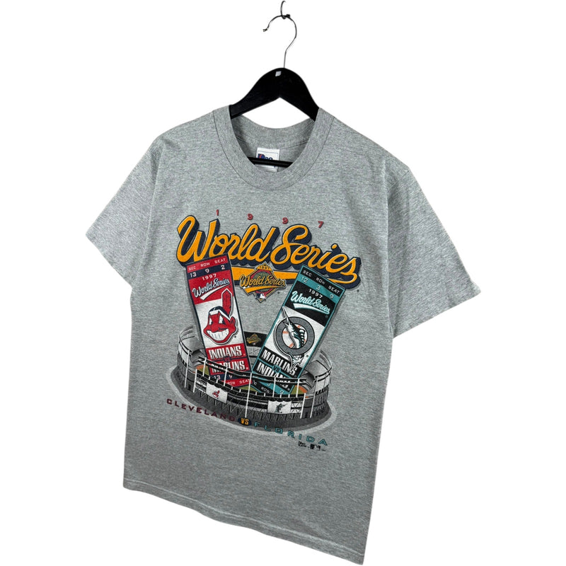 Vintage MLB World Series Cleveland Indians vs Florida Marlins T-Shirt