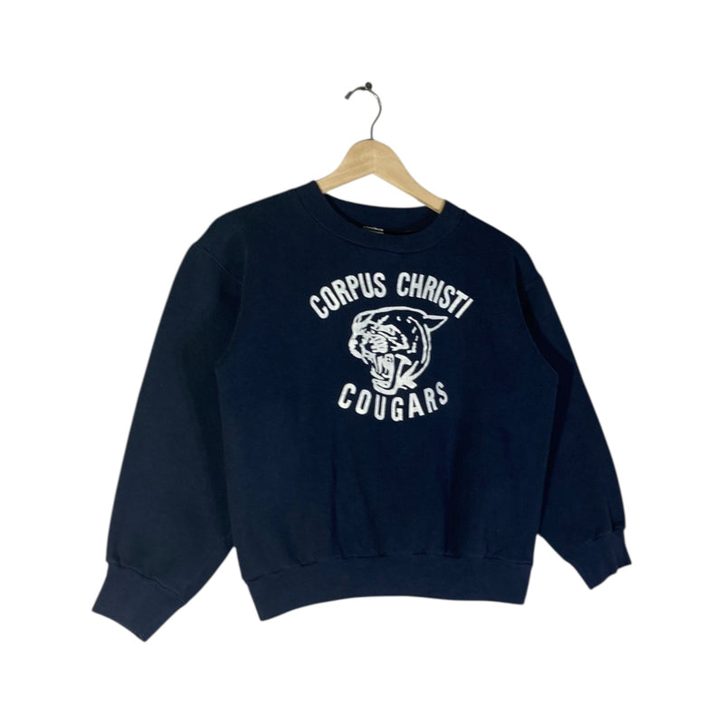Vintage Corpus Christi Cougars Mascot Crewneck Youth