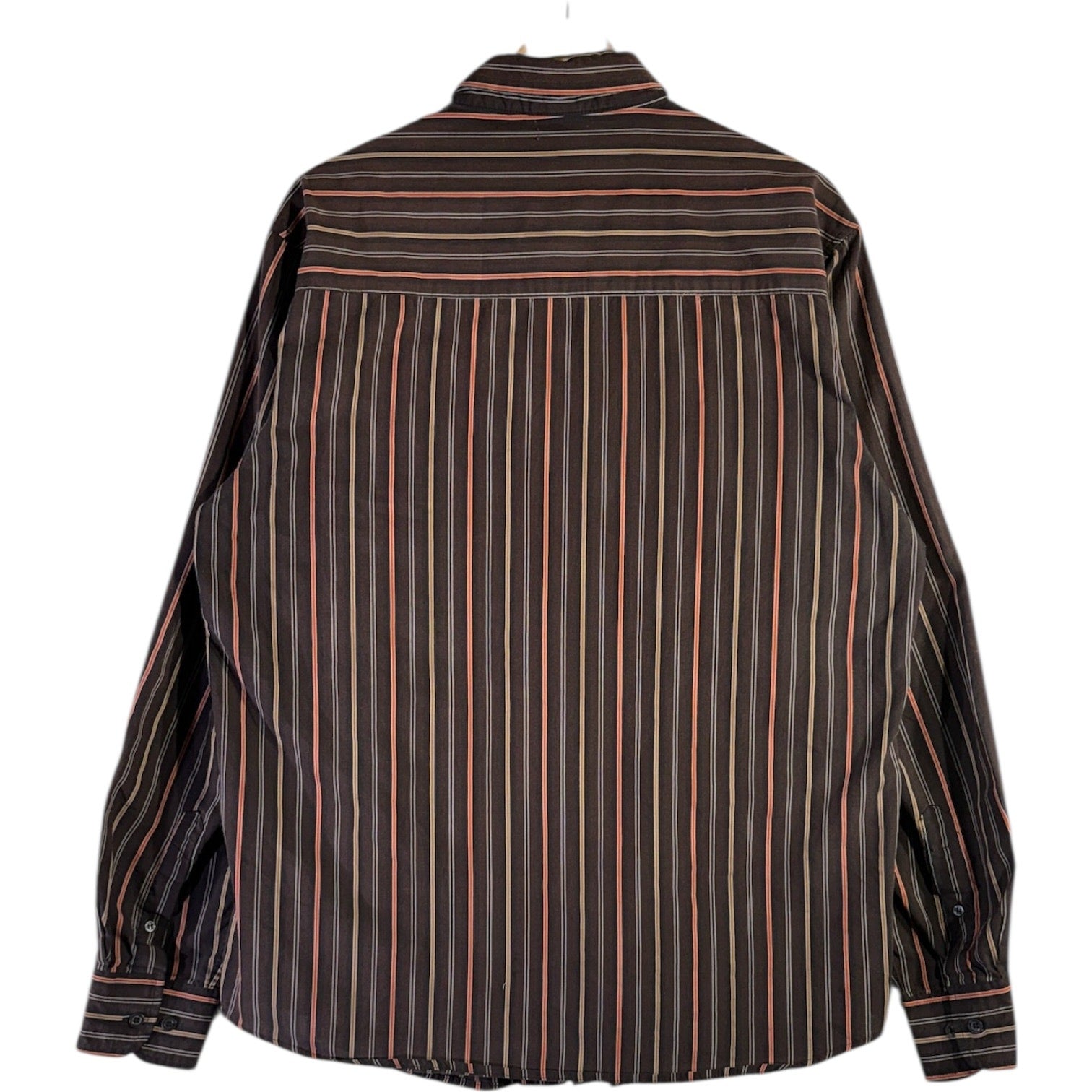 Vintage Irreverent Striped Button Up Long Sleeve Shirt