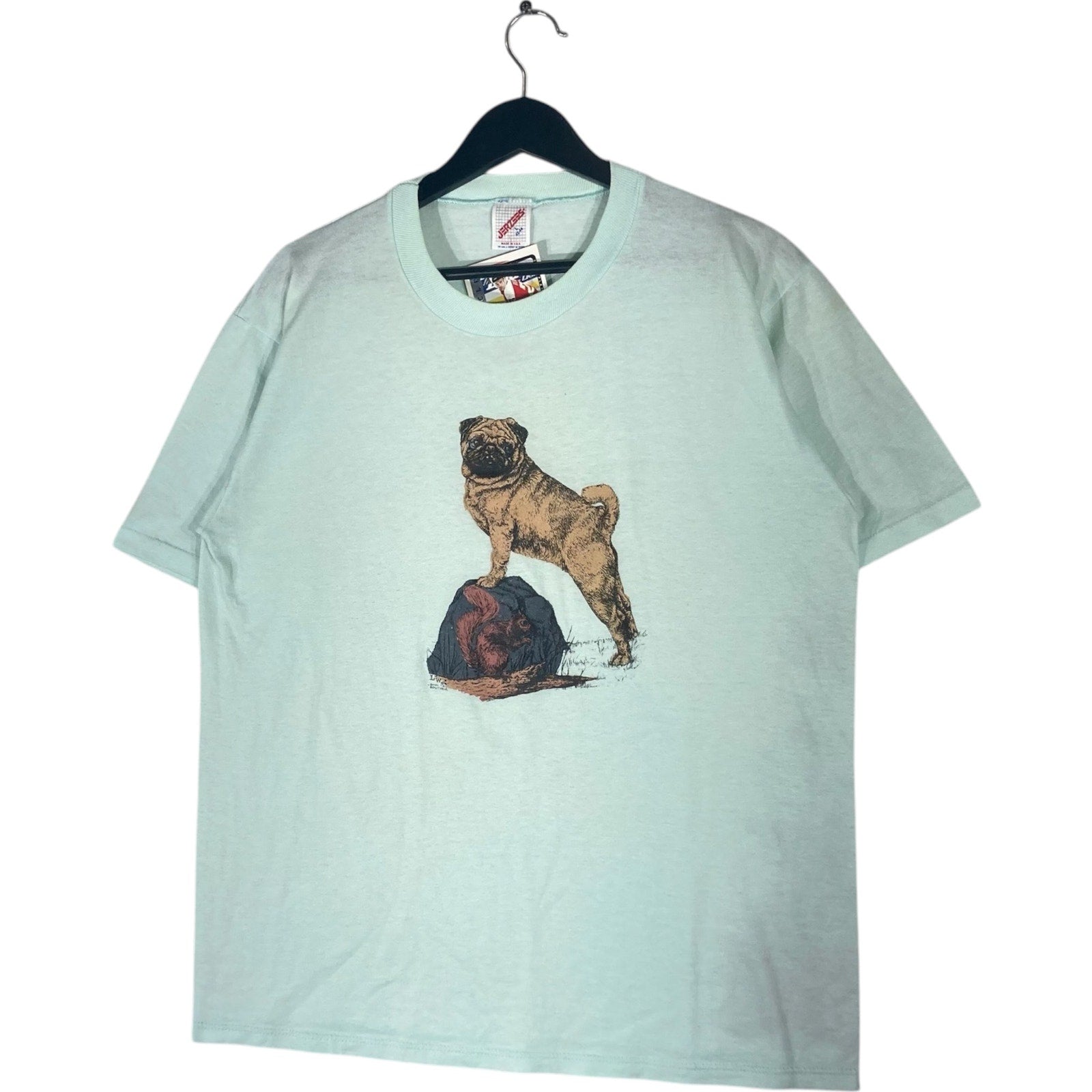 Vintage Pug And Squirrel Animal Tee