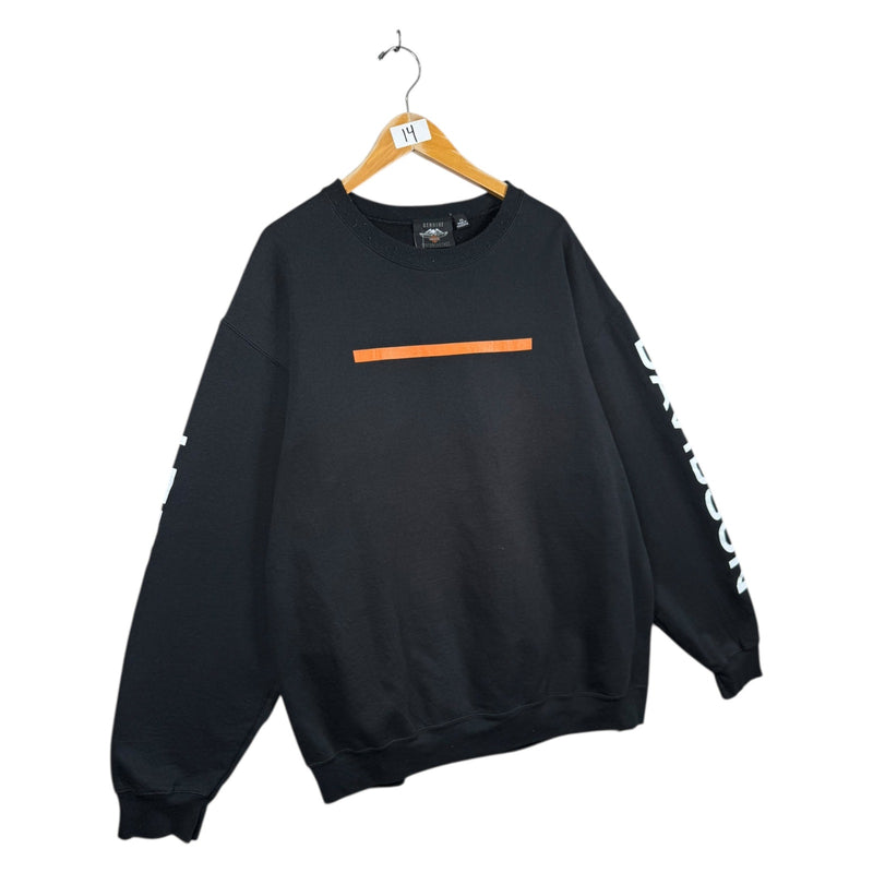 Vintage Harley Davidson Minimalist Stripe Logo Crewneck