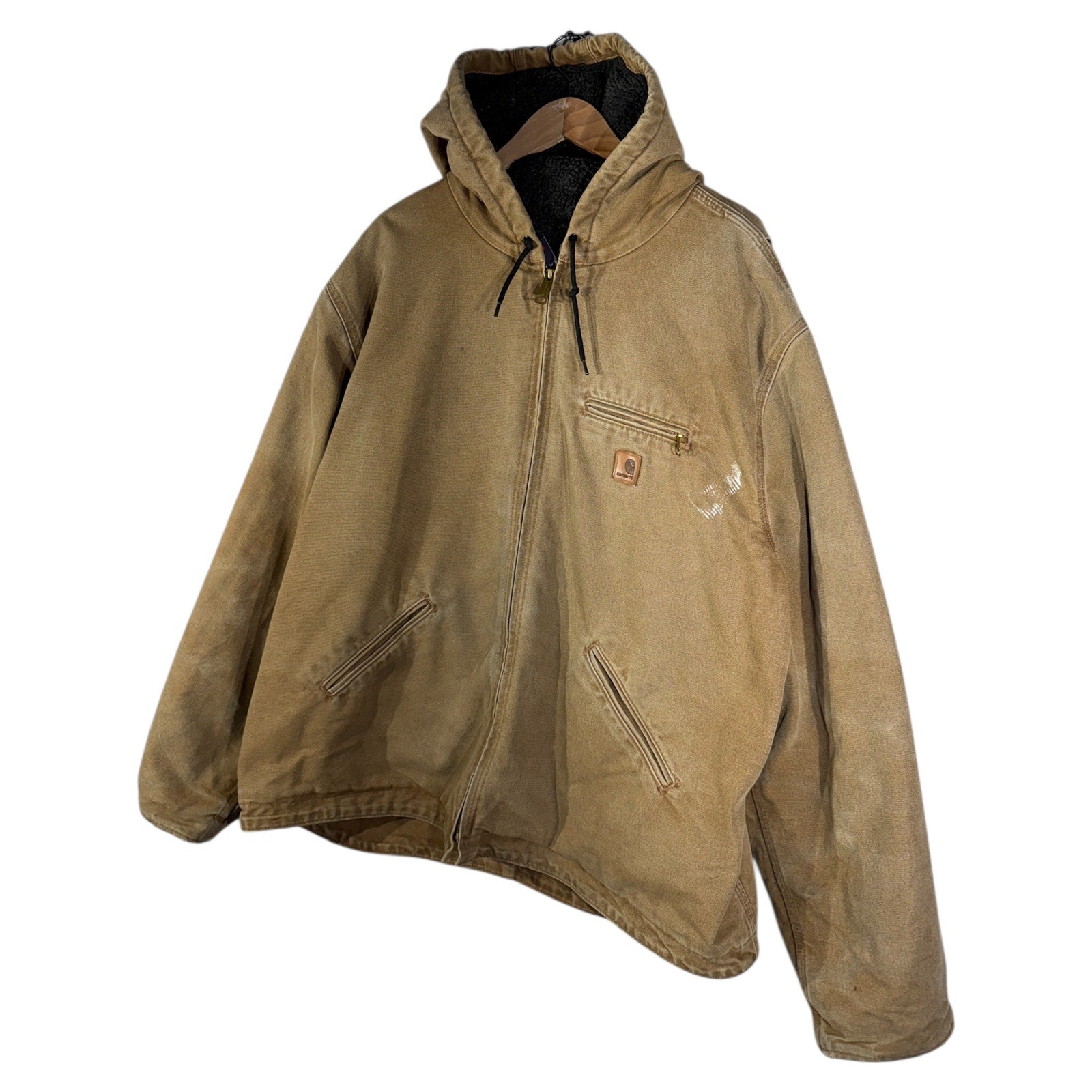 Vintage Carhartt Canvas Full Zip Hooded Workwear Jacket