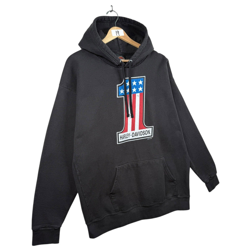 Vintage Harley Davidson #1 USA Flag Hoodie
