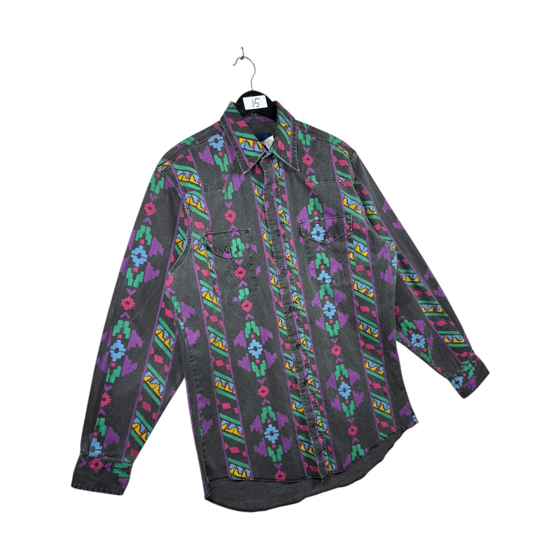 Vintage Wrangler Aztec Western Long Sleeve Button Up Shirt