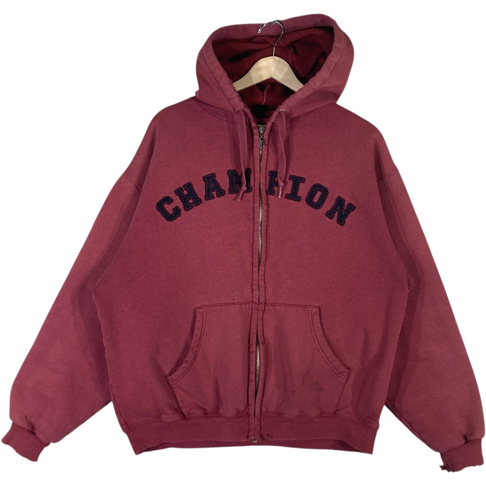 Vintage Champion Spellout Full Zip Hoodie