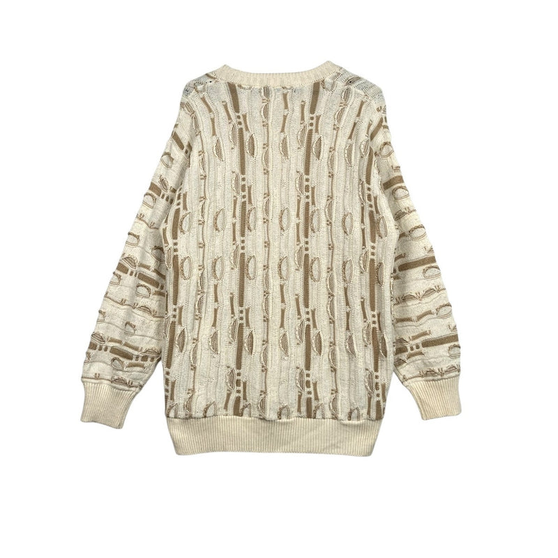 Vintage Abstract 3D Ribbon Knit Sweater