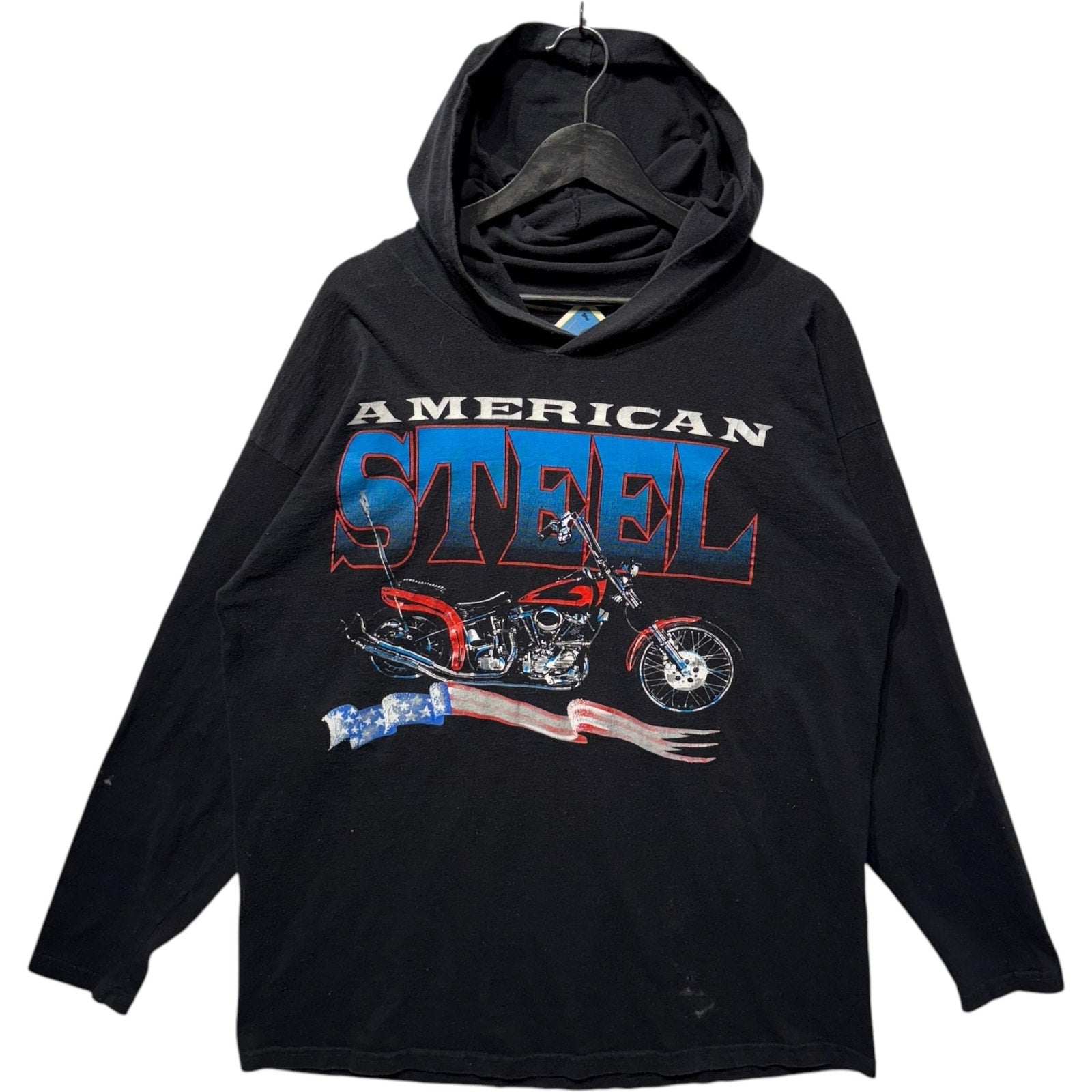 Vintage American Steel Motorcycle Biker Hoodie