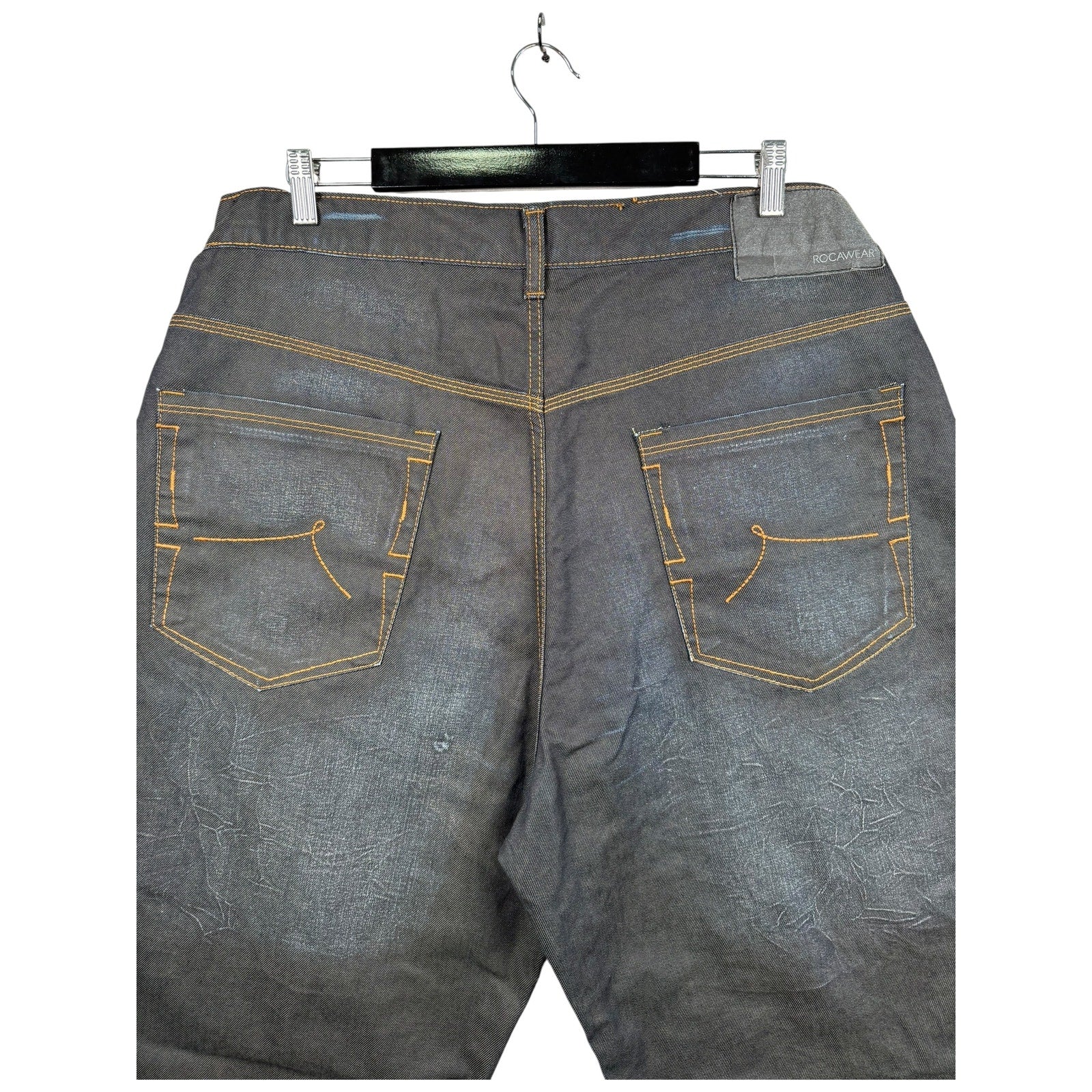 Vintage Whiskered Bermuda Jean Denim Shorts 42