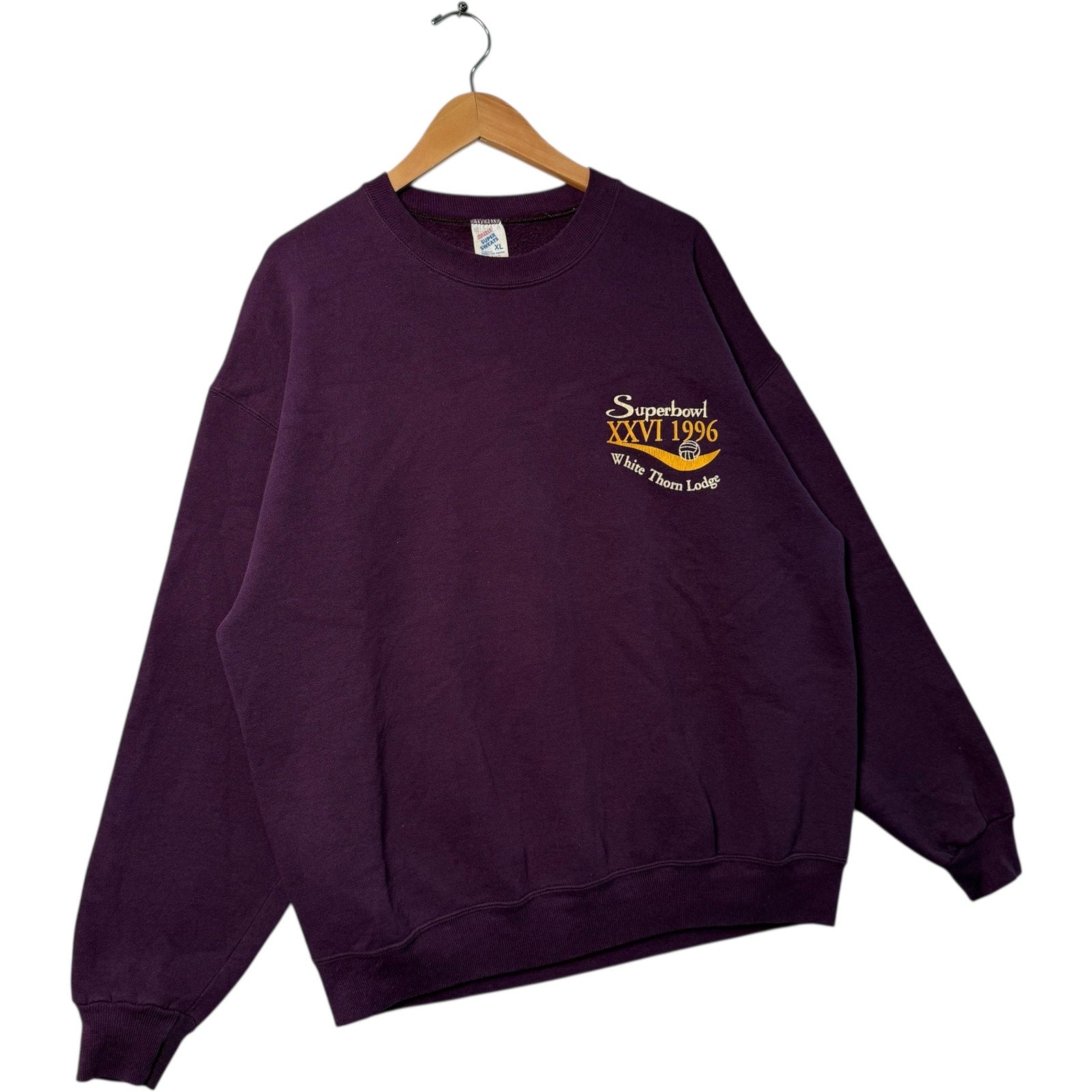 Vintage White Horn Lodge Super Bowl Crewneck 1996