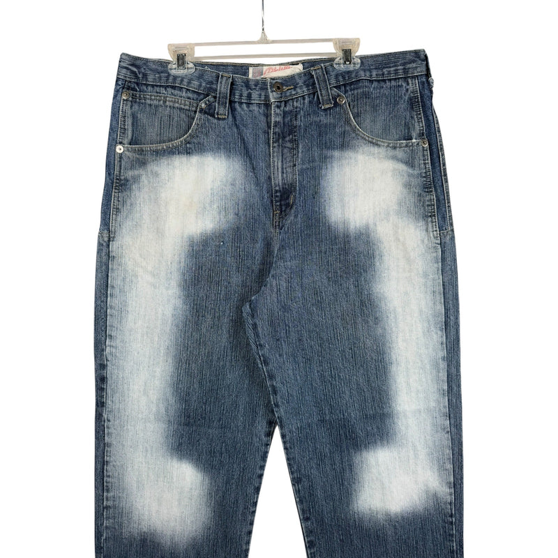 Vintage Brooklyn Xpress Baggy Embroidered Jeans Blue Mens 39