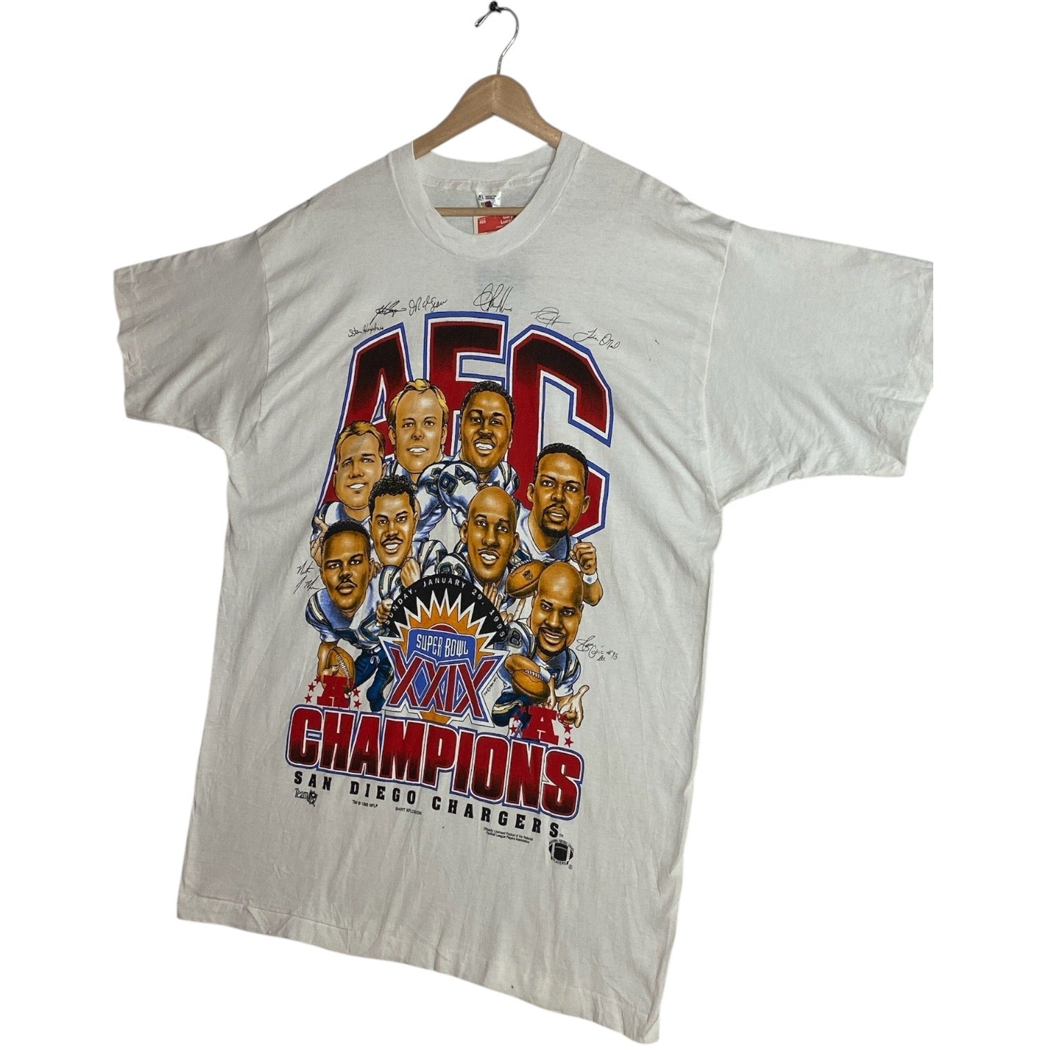 Vintage San Diego Chargers Super Bowl XXIX NFL T-Shirt