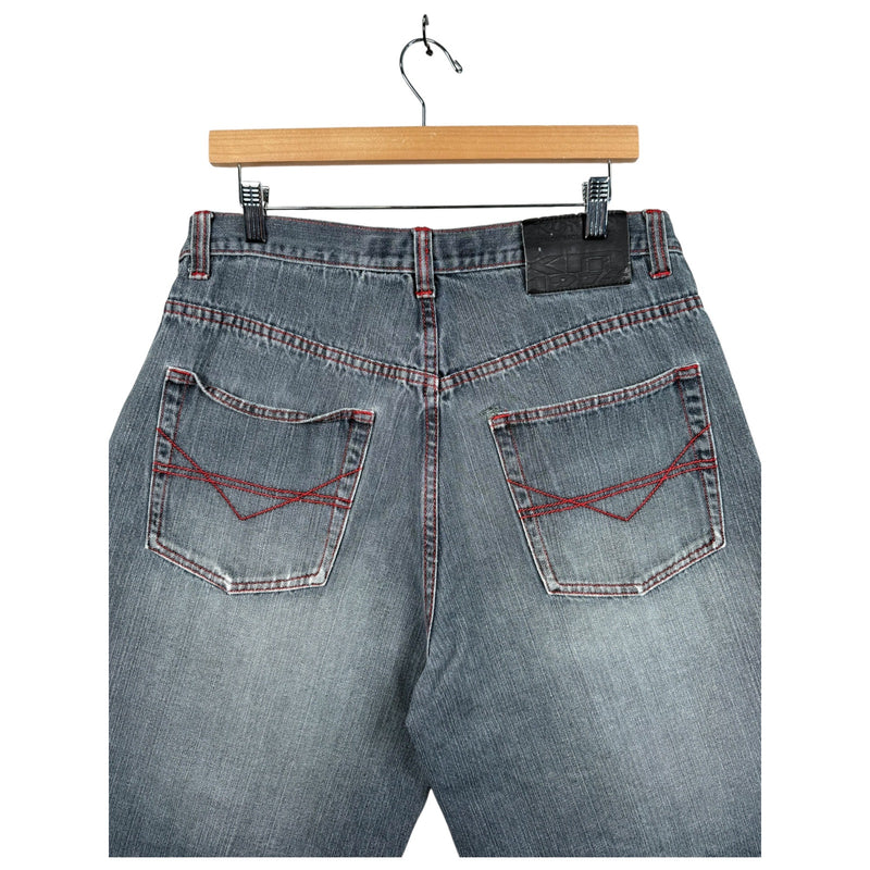 Vintage Distressed Straight Leg Jean Denim Shorts 34