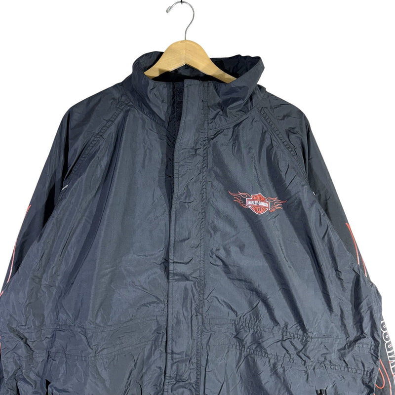 Vintage Harley Davidson Riding Gear Logo Windbreaker