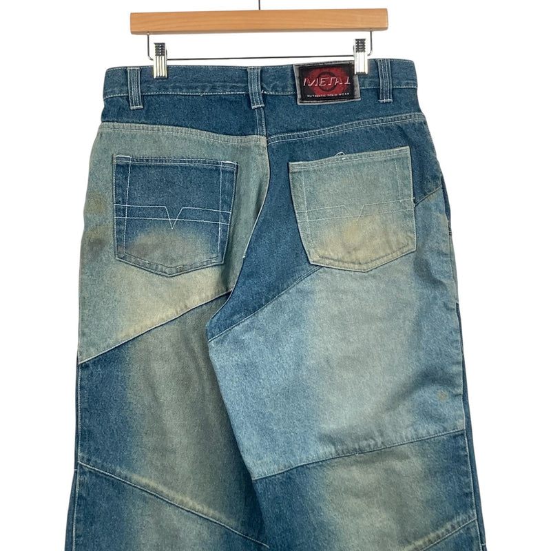 Vintage Metal Wide Leg Denim Jeans 36 x 31