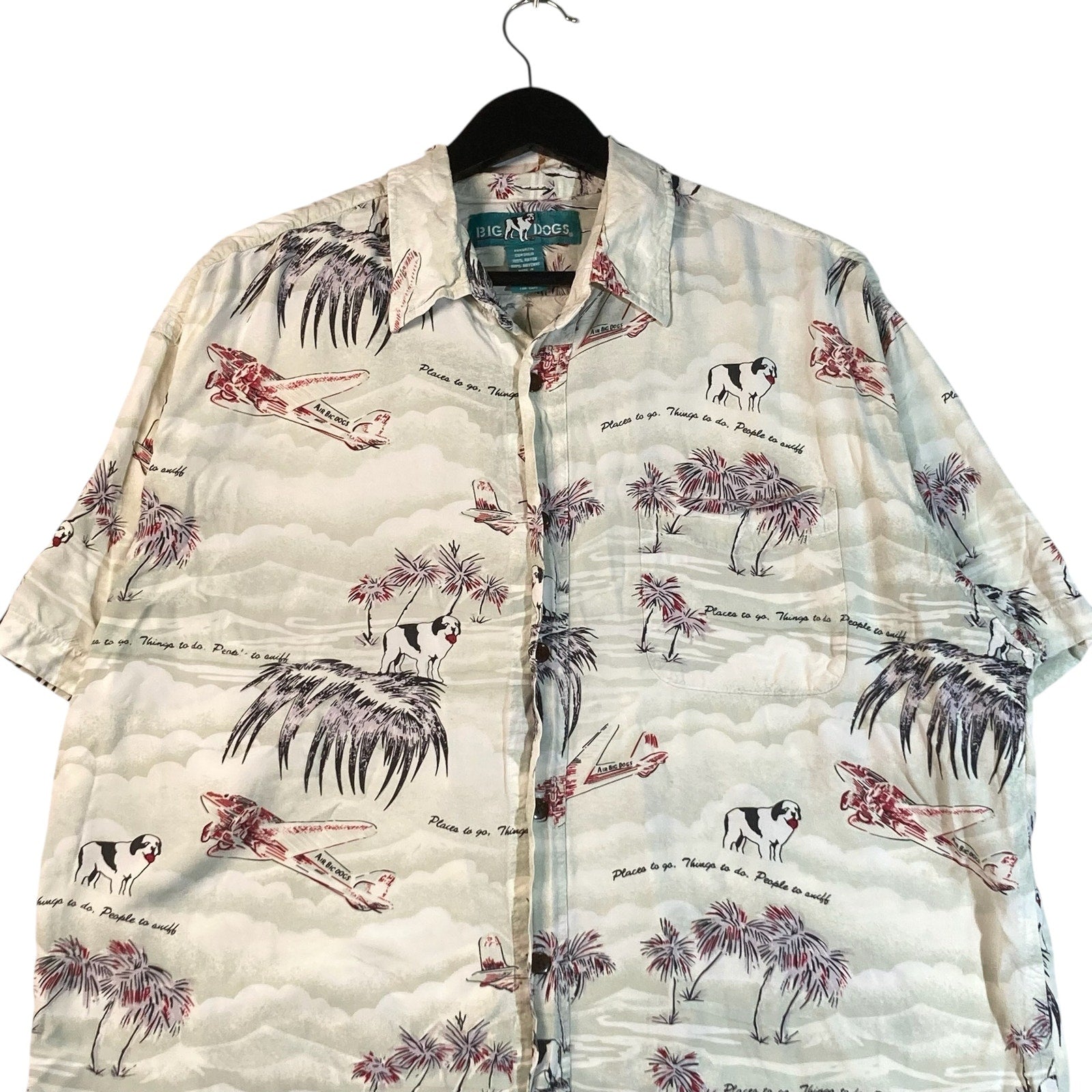 Vintage Big Dogs Hawaiian Short Sleeve Button Up