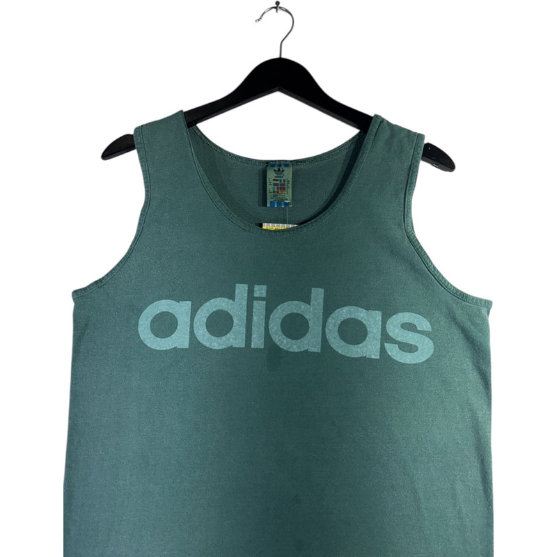 Vintage Adidas Spell Out Print Tank Top