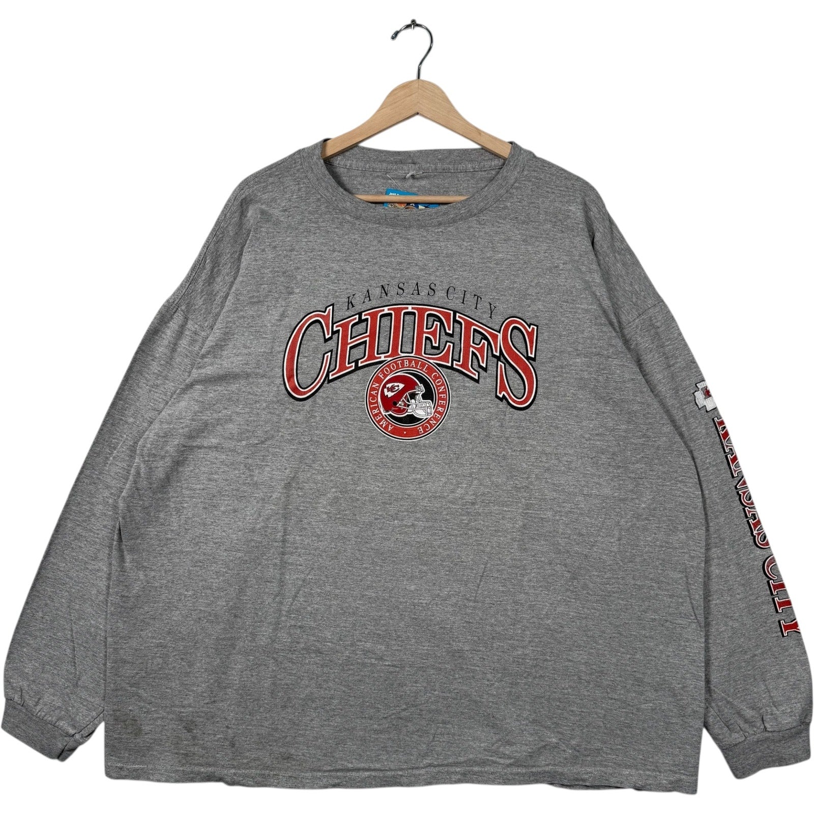 Vintage Kansas City Chiefs Arm Graphic NFL Long Sleeve