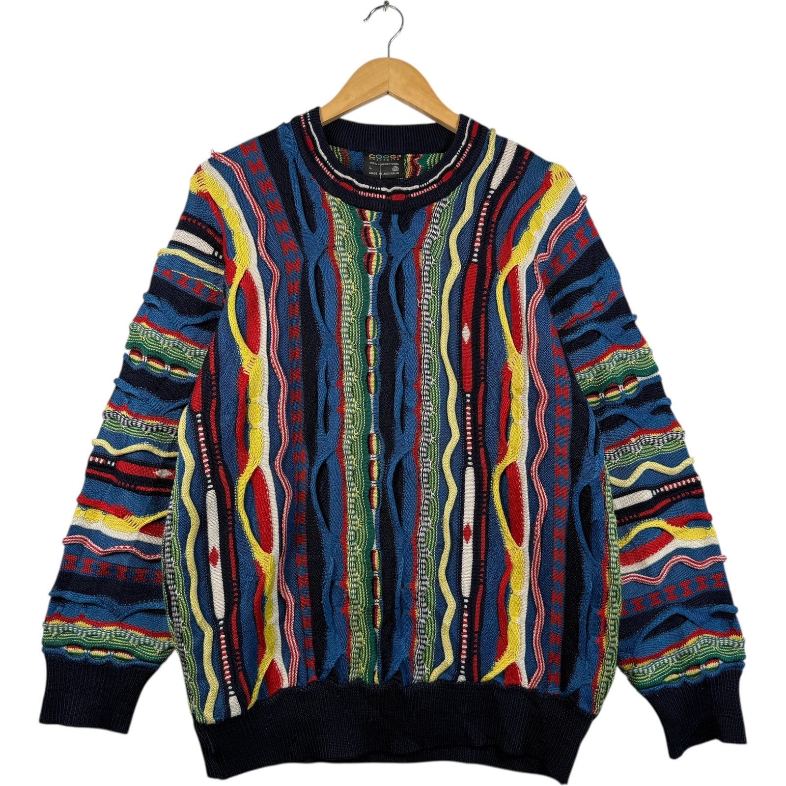 Vintage Coogi 3D Knit Striped Textured Sweater