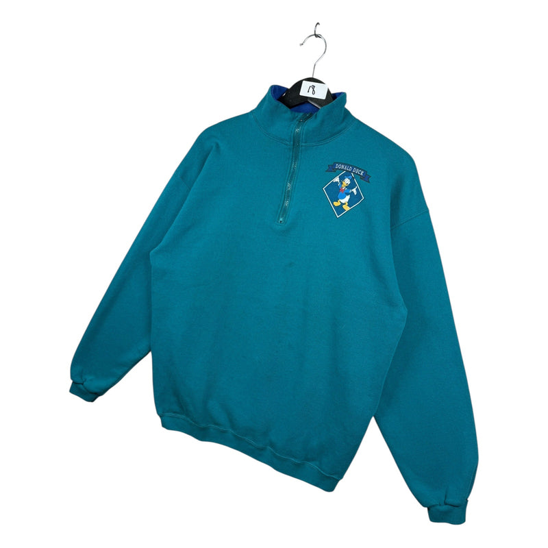 Vintage Disney Donald Duck Quarter Zip Pullover Sweatshirt