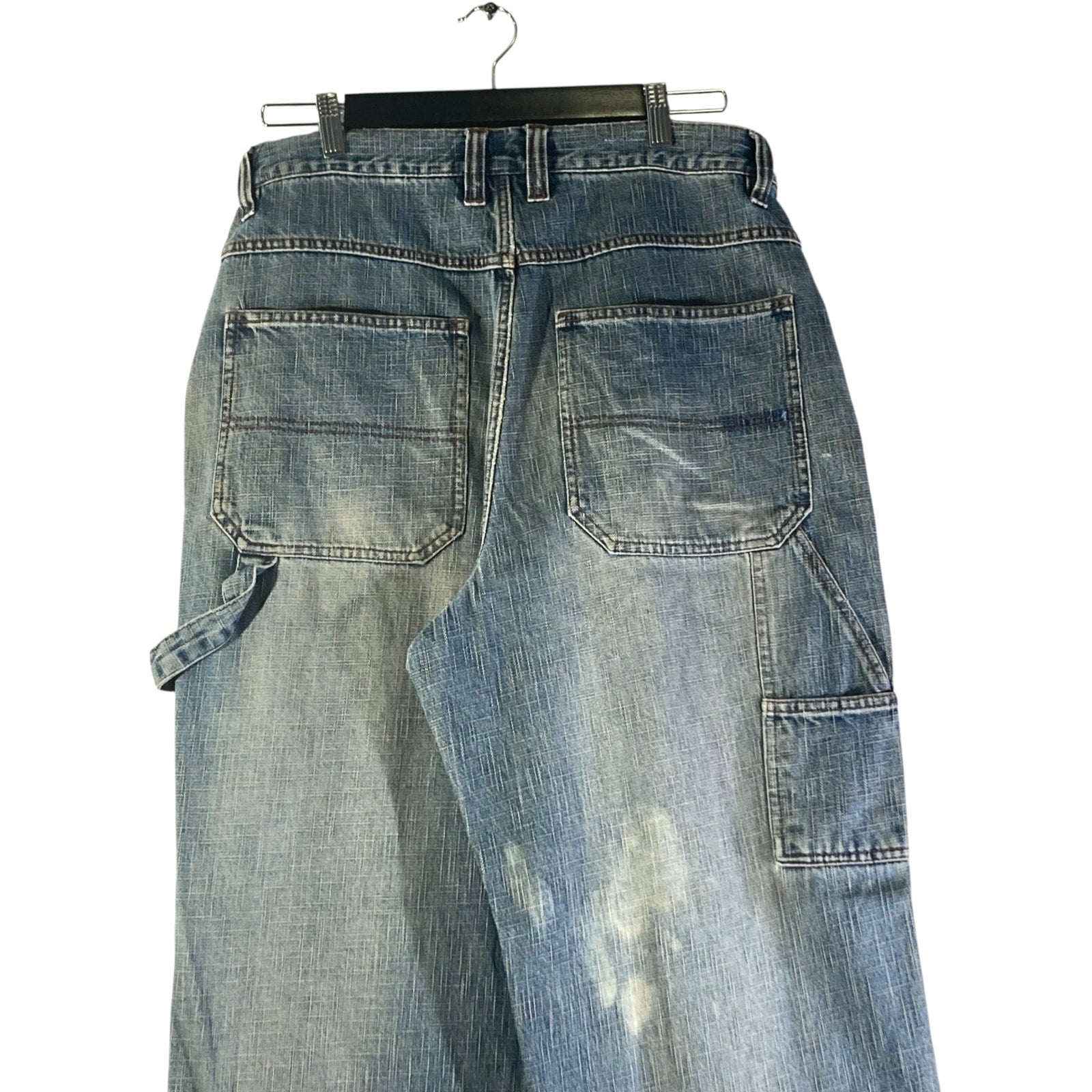 Vintage Detail Denim Workwear Utility Carpenter Pants 34