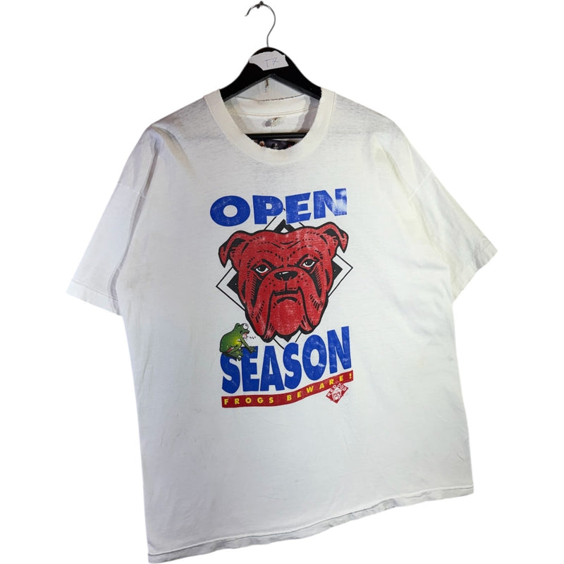 Vintage Open Season Frogs Beware Bulldog T-Shirt