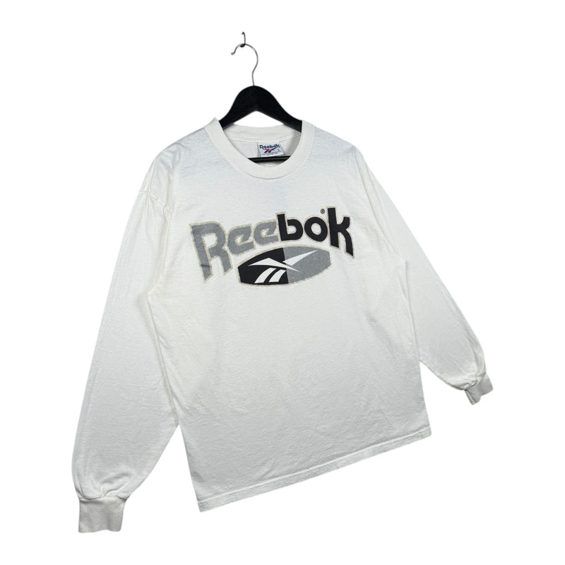 Vintage Reebok Logo Print T-Shirt Long Sleeve