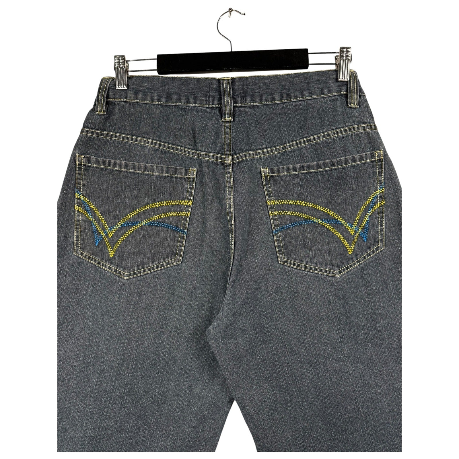 Vintage Qruel Cross Patch Denim Shorts 38