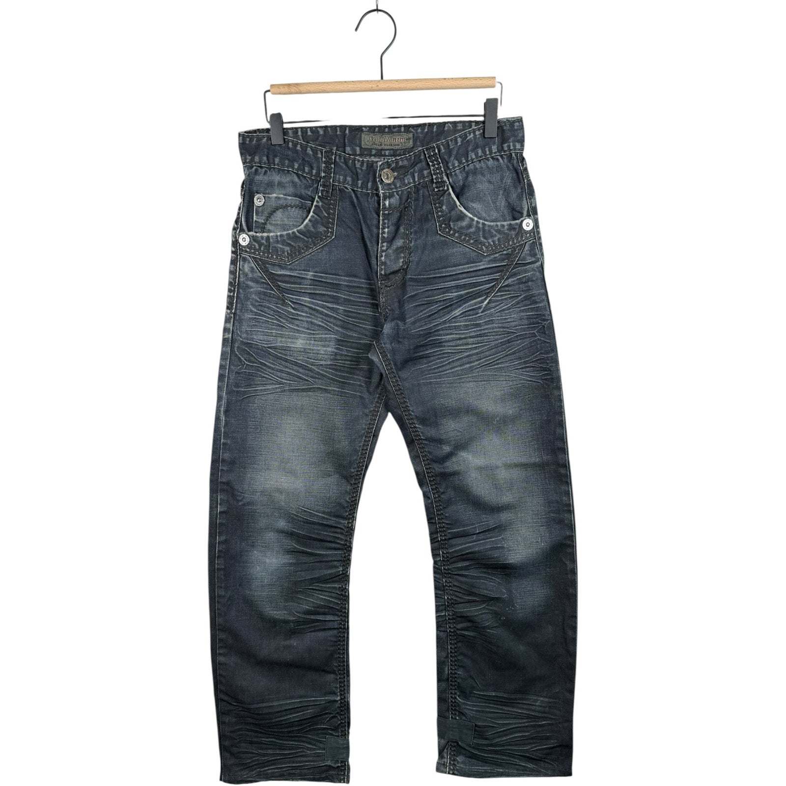 Vintage Gov Faded Whiskering Denim Jeans