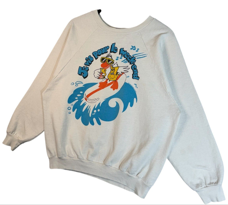 Vintage "Live for the Weekend" Surf Crewneck