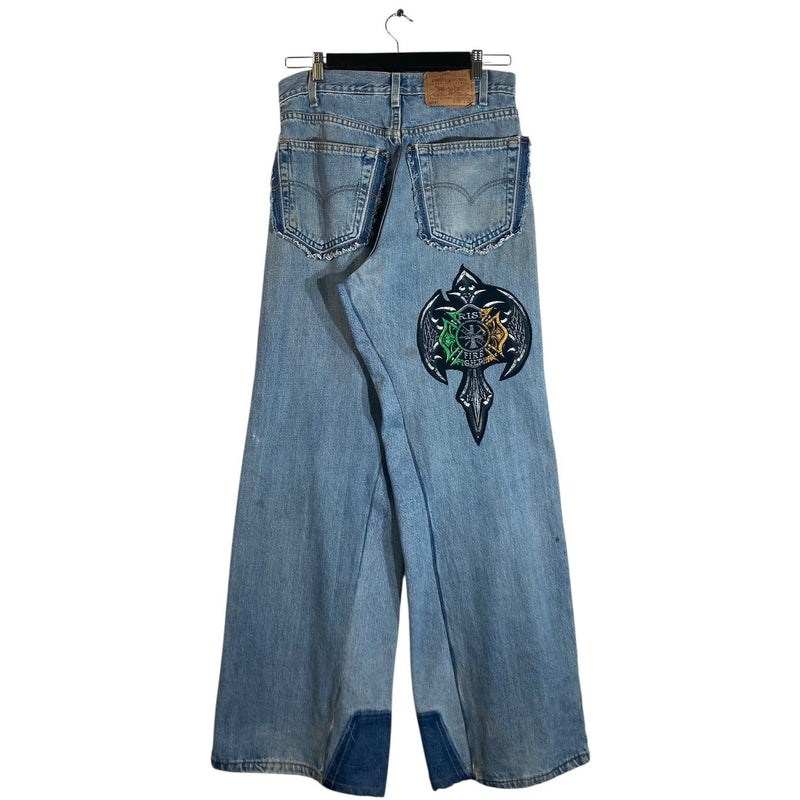 Y2K Cut & Sew Levi's 505 Wide Leg Denim Jeans 30x30