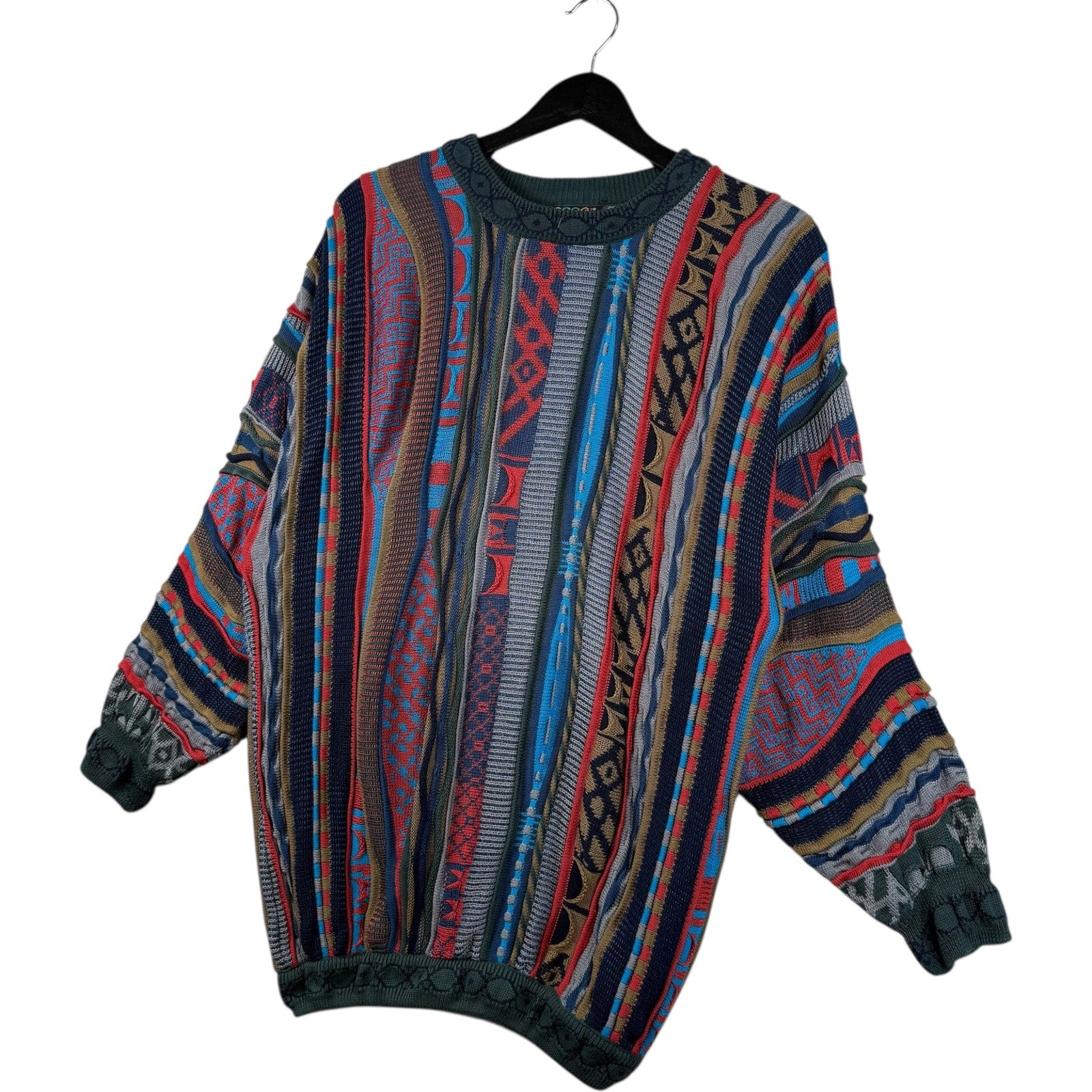 Vintage Coogi 3D Knit Striped Textured Sweater