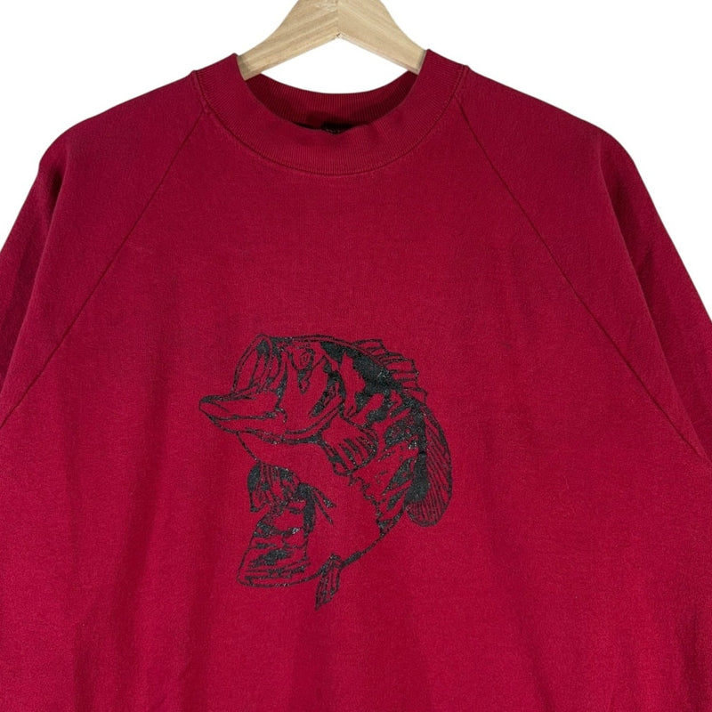 Vintage Bass Fish Graphic Crewneck