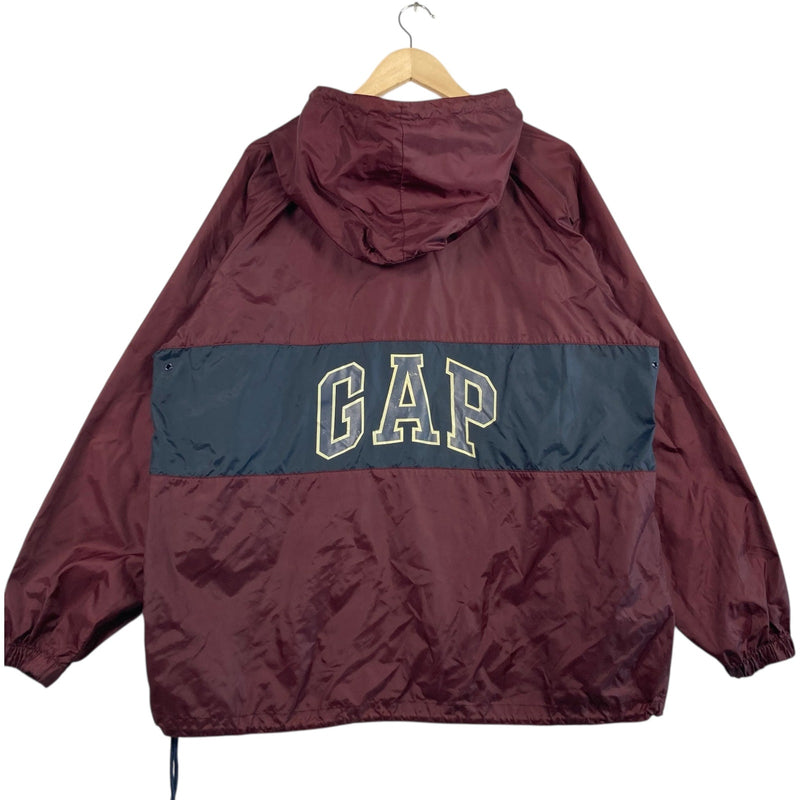 Vintage GAP Logo Hooded Windbreaker Anorak Light Jacket