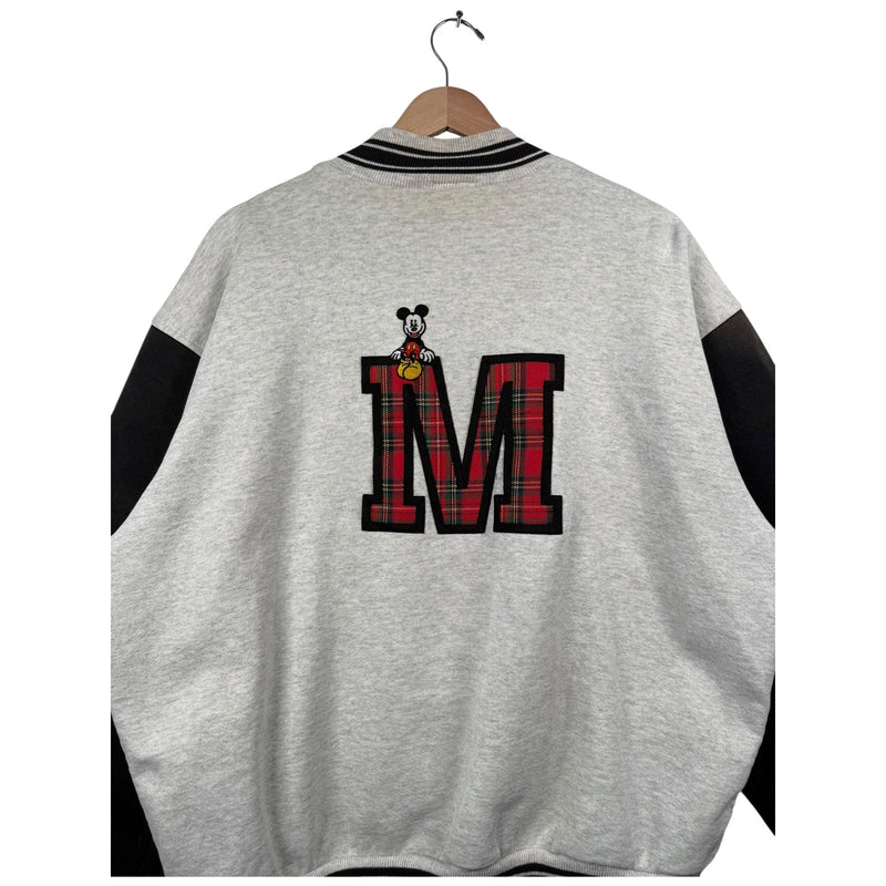Vintage Mickey & Co Plaid Embroidered Logo Varsity Jacket