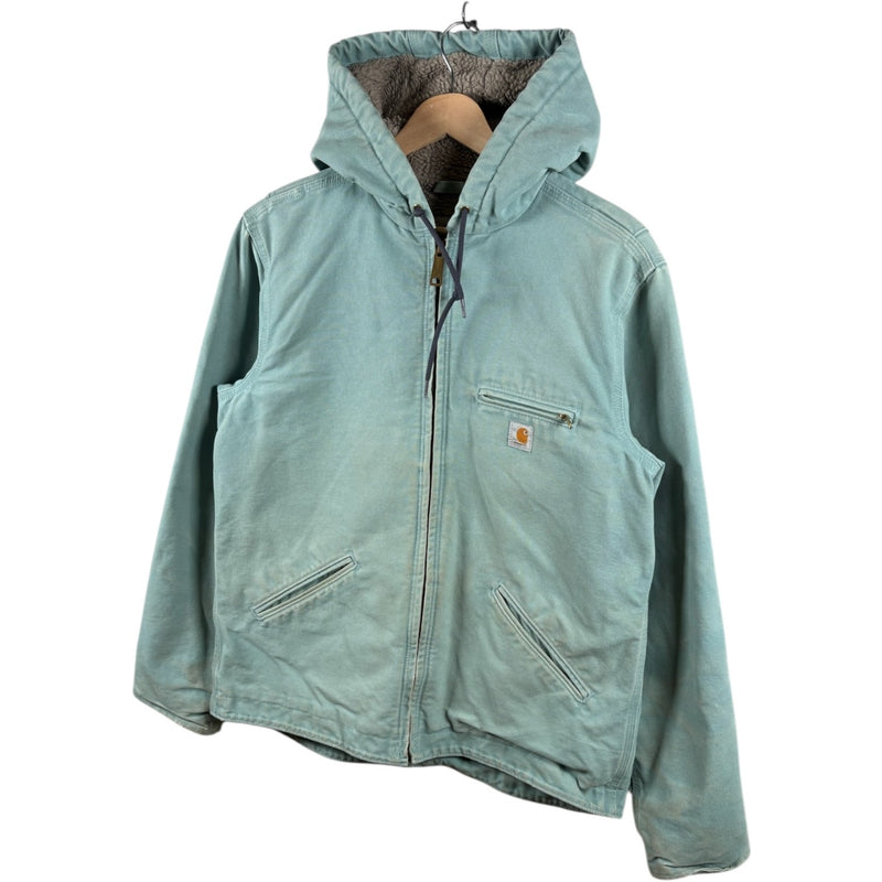 Vintage Carhartt Sherpa Lined Full Zip Hooded Workwear Jacket