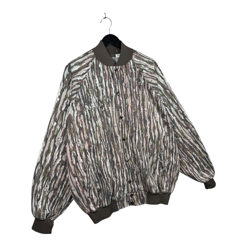 Vintage Tree Bark Camo Bomber Jacket