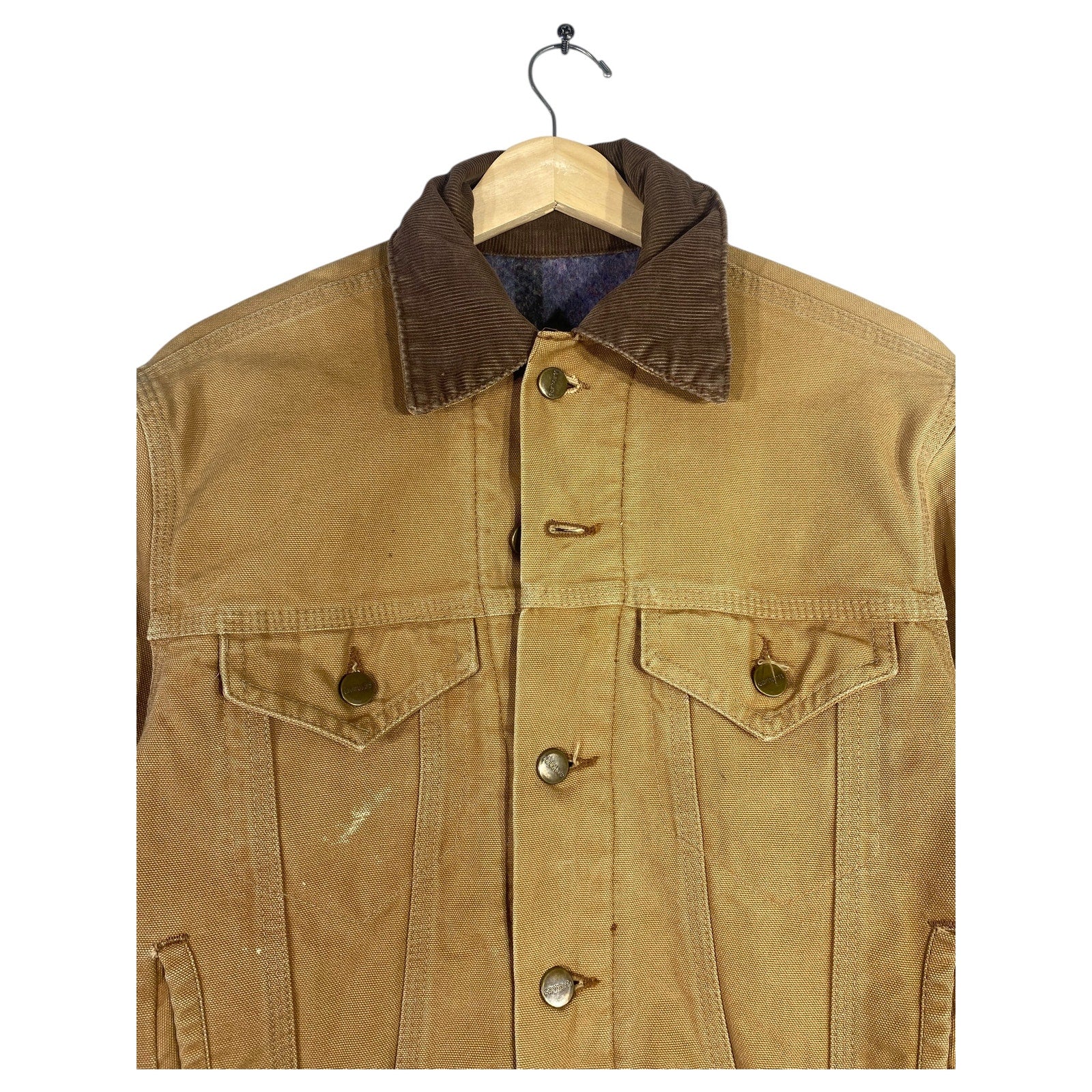 Vintage Carhartt Trucker Workwear Jacket Blanket Lined 6BWJP