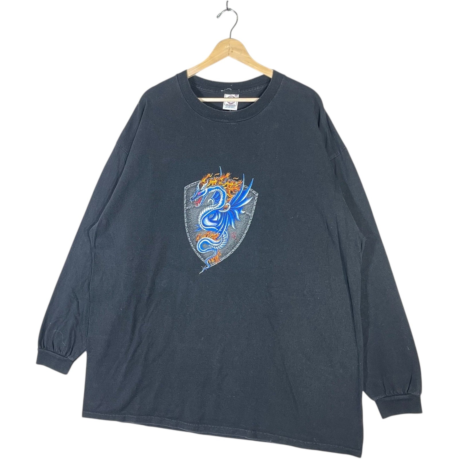 Vintage Flaming Dragon Crest Long Sleeve