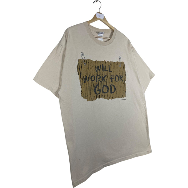 Vintage I will Work For God Graphic T-Shirt