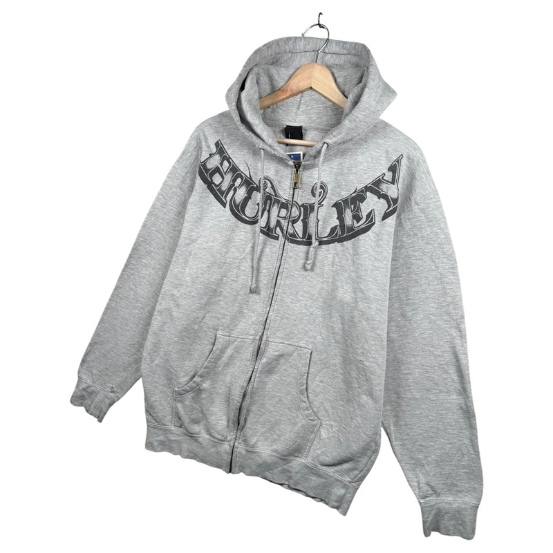 Vintage Hurley Full Zip Drawstring Jacket Hoodie